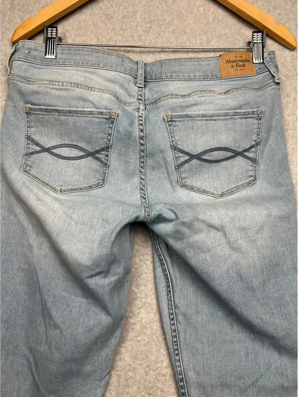 Abercrombie & Fitch Rhinestone Bling EmbellishDistress Jeans Women Size 10R Y2K